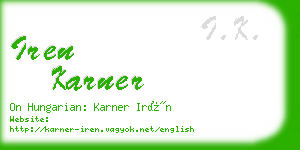 iren karner business card